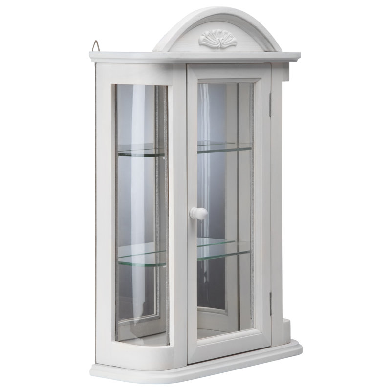 Armoire vitrine murale Pascual, Blanc