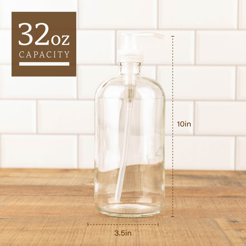 Distributeur de savon 1 litre Nanfito, Transparent/blanc