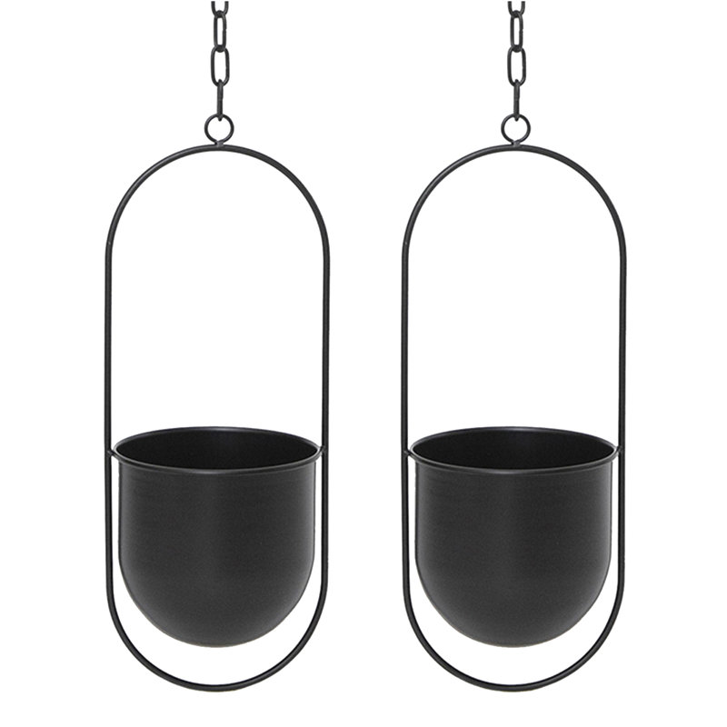 Pot à fleurs suspendu en fer Kashi, H 38 po x l 6,5 po x P 6,5 po