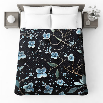 Floral Branches Quilted Bedspread All Sizes
