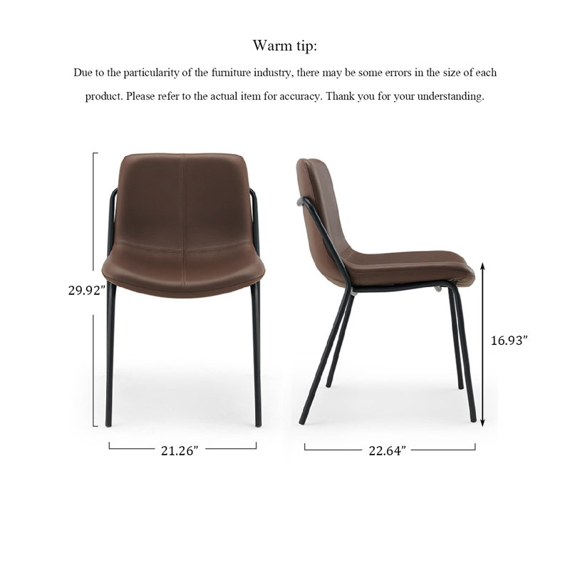 Modern And Simple Pu Leather Backrest Dining Chair