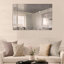 Grand miroir mural décoratif rectangulaire argenté mural pour la maison, le salon, la chambre à coucher et le vestibule (miroir HD transparent)