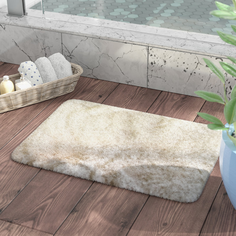 Herrmann Non-Slip Bath Rug, Gray, 17" W x 24" L