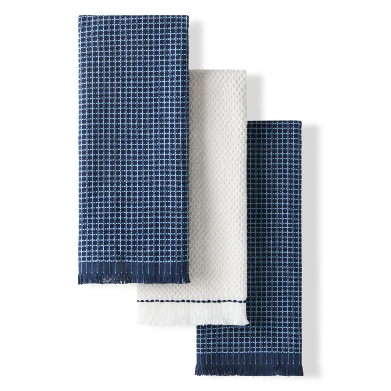 Ensemble de 3 essuie-tout de cuisine Kitchenaid Gourmet Series, Bleu encre