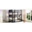Lit superposé triple détachable en bois d'hévéa noir - pour une chambre spacieuse avec structure pour-781608675