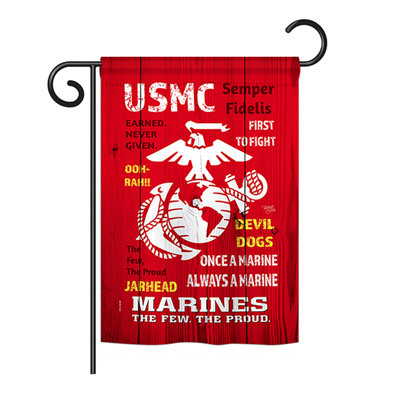 USMC Americana Military Impressions 2-Sided Polyester 19 x 13 in. Garden Flag