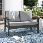 Kendra 48.75'' Wide Straight Wicker Loveseat with Cushions