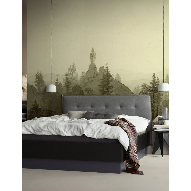 Murale mode monochrome de la jungle Elvin, L 49 po x l 75 po