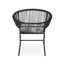 Chaise moderne d'extérieur en fer noir, l 28,01 po x L 26,28 po, H 31,83 po, structure polie