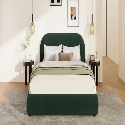 Bed, Dark Green Velvet Soft : Light Luxury Texture, Adding A High-End Atmosphere To Room,King