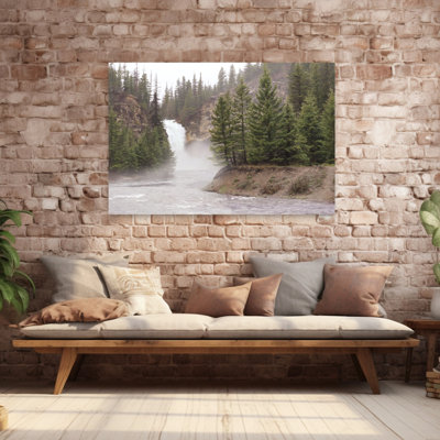 Glacier National Park Waterfall 1 Piece Wrapped Canvas Wall Art
