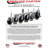 2 Inch Thermoplastic Wheel 8mm Threaded Stem Caster Set with Brakes Set of 4