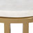 Marble Top Gold End Table – Elegant Small Side Table for Living Room, Bedroom or Office, White and Gold,24"