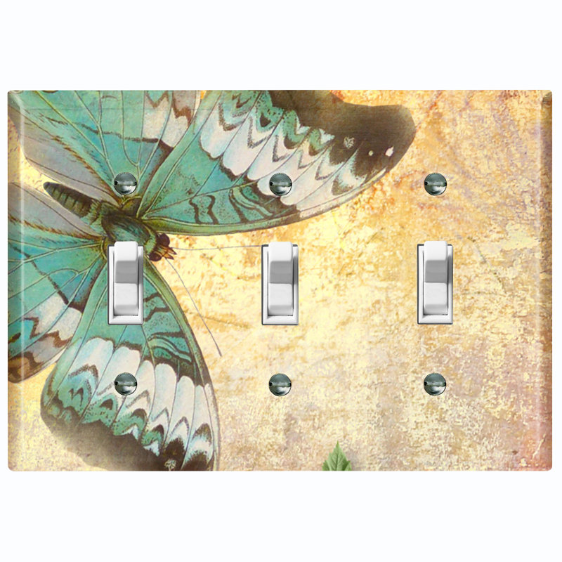 Plaque murale 3 lumières à interrupteur papillon