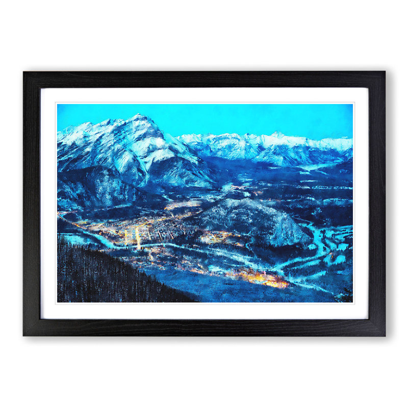 High Above Banff Canada - Framed Print, 48cm H x 65cm W x 2cm D, Black Framed