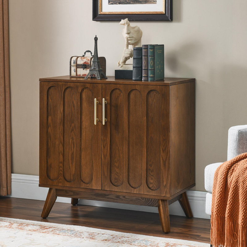 Buffet Alden Mid-Century, H 31,5 po x l 31,5 po x P 15,8 po, Noyer