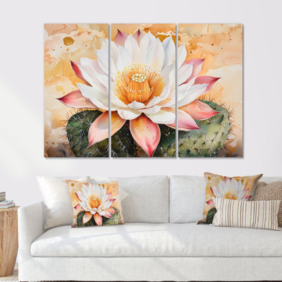 Cactus Flower Of The Nevada Desert - Floral Cactus Wall Décor Set