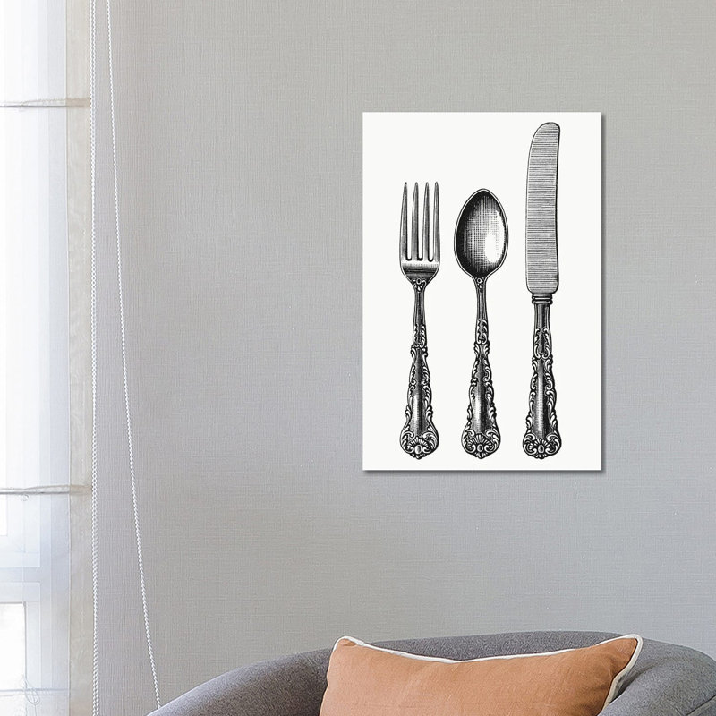 Cutlery by Art Mirano - Wrapped Canvas Print, 66.04cm H x 45.72cm W x 1.905cm W