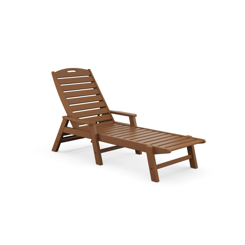 Chaise longue avec accoudoirs POLYWOOD, Acajou