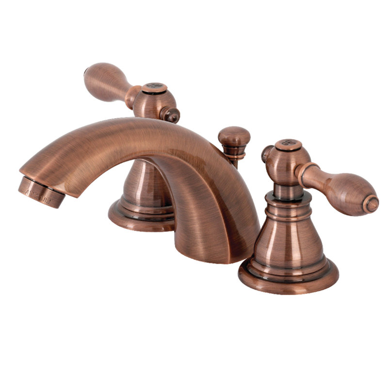 Robinet de salle de bain espacé avec ensemble de drain American Classic, Cuivre antique