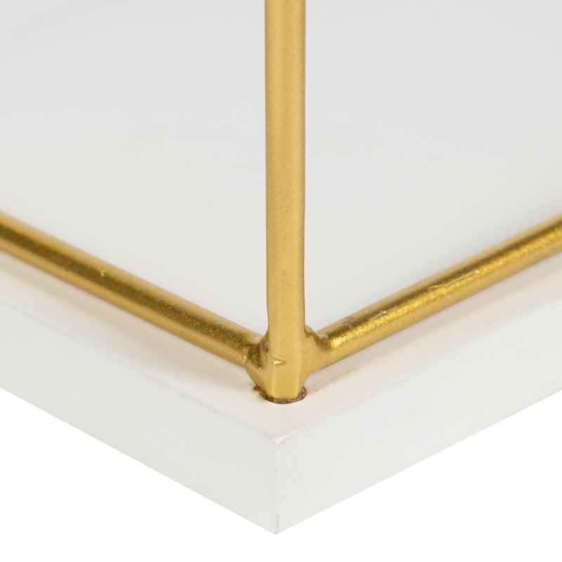 Premont 2 Piece Floating Shelf, White/Gold