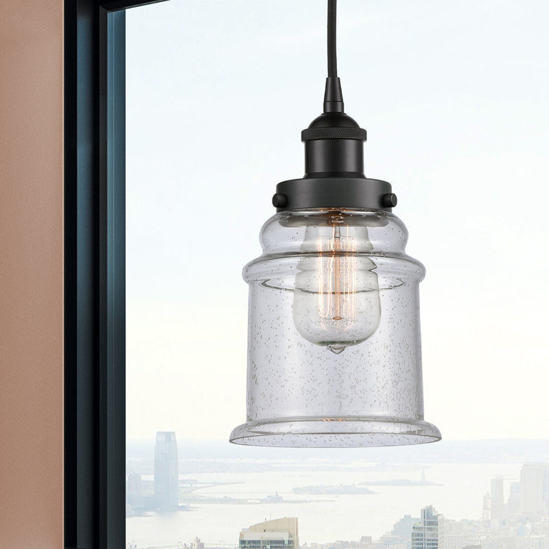 Luminaire suspendu cylindrique à 1 lumière Amiriya, H 11 po x l 6 po x P 6 po, Noir mat