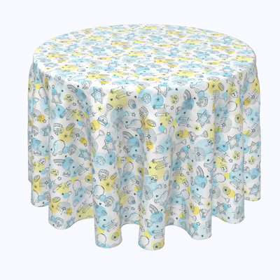Bodenheim Geometric Round Hanukkah Tablecloth