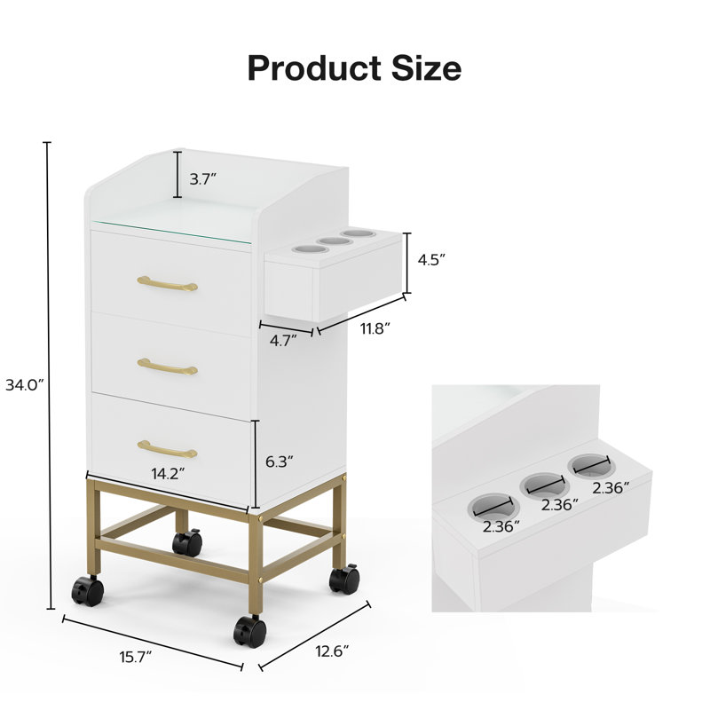 Chariot de rangement Beauty Adaysia, Blanc