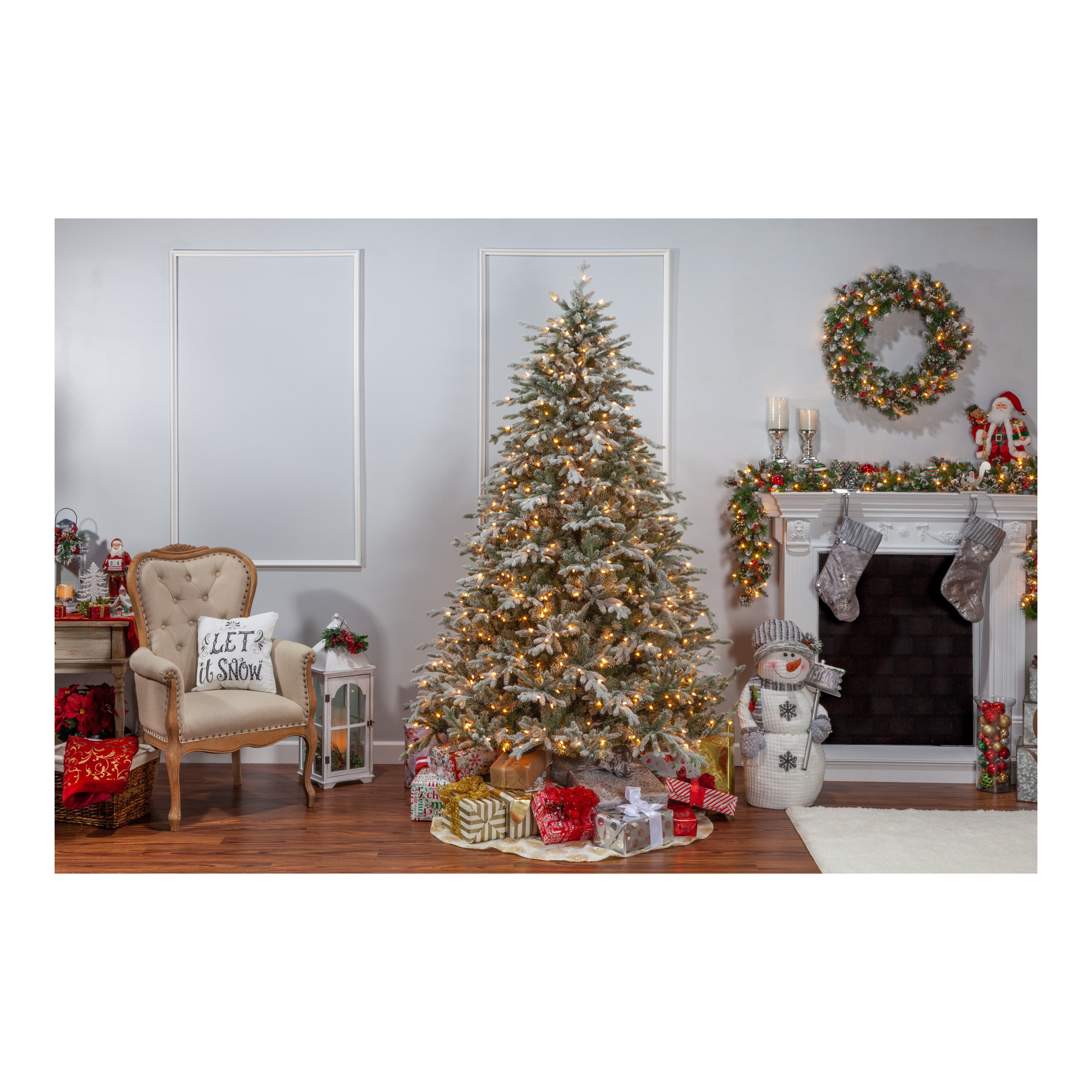 90' Lighted Artificial Fir Christmas Tree, 90" H x 63" W x 63" D