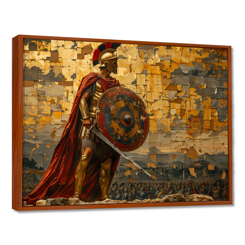 Bethnal - Army Army, art mural encadré, Toile avec cadre flottant brun, H 12 po x l 20 po x P 1 po