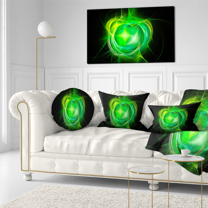 Coussin décoratif Fractal Explosion Supernova, vert
