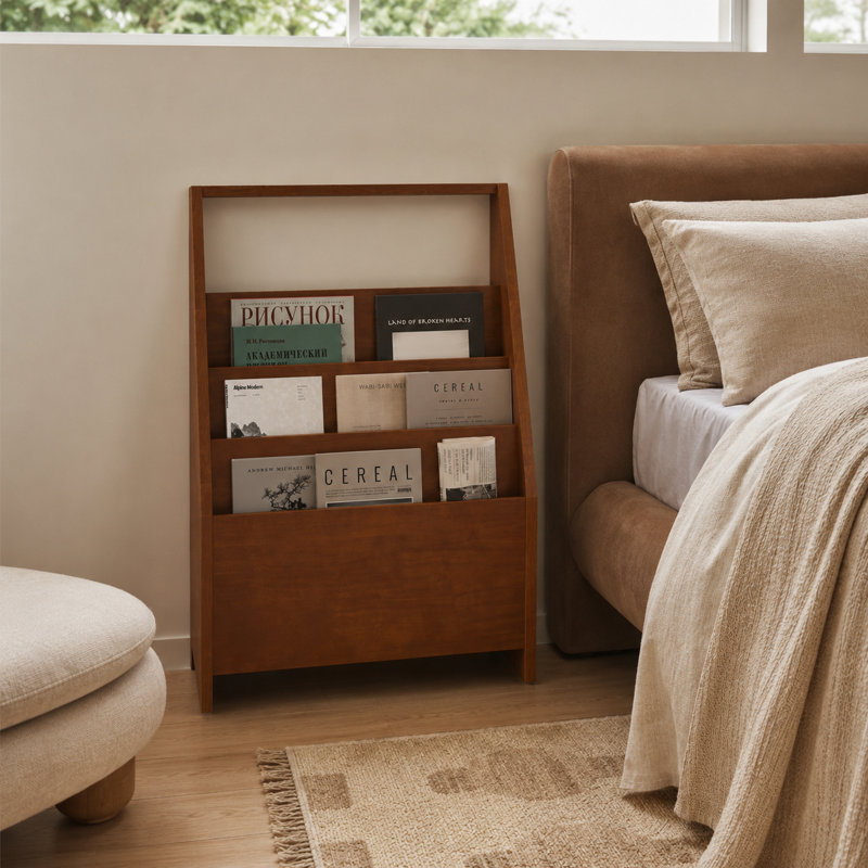 Lurva  Solid Wood Free Standing Magazine Rack
