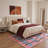 Bungalow Rose Retro Geometric Plaid Area Rug - Danish Pastel Pink Blue Mid-Century Checkered Living Room Carpet, Soft Bedroom Rug-2111828542
