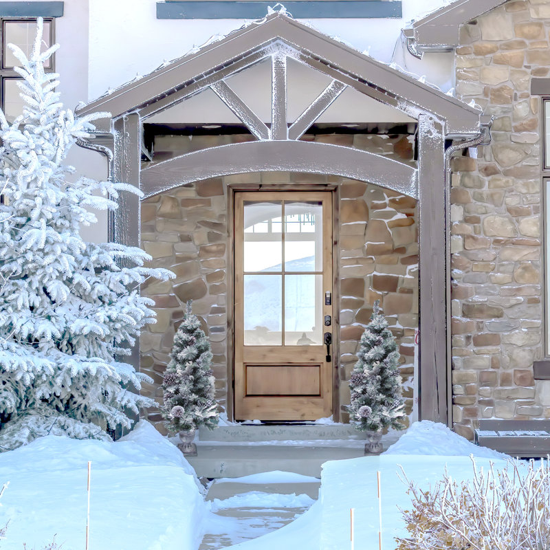 Snowy Flocked Porch Decor 48' Pine Christmas Tree