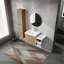 Meuble-lavabo élégant avec rangement abondant et design élégant