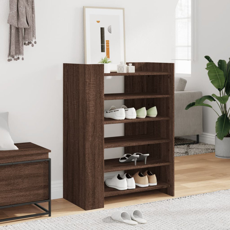 Shoe Cabinet 74.5X37.5X100 Cm Engineered Wood, Brown Oak