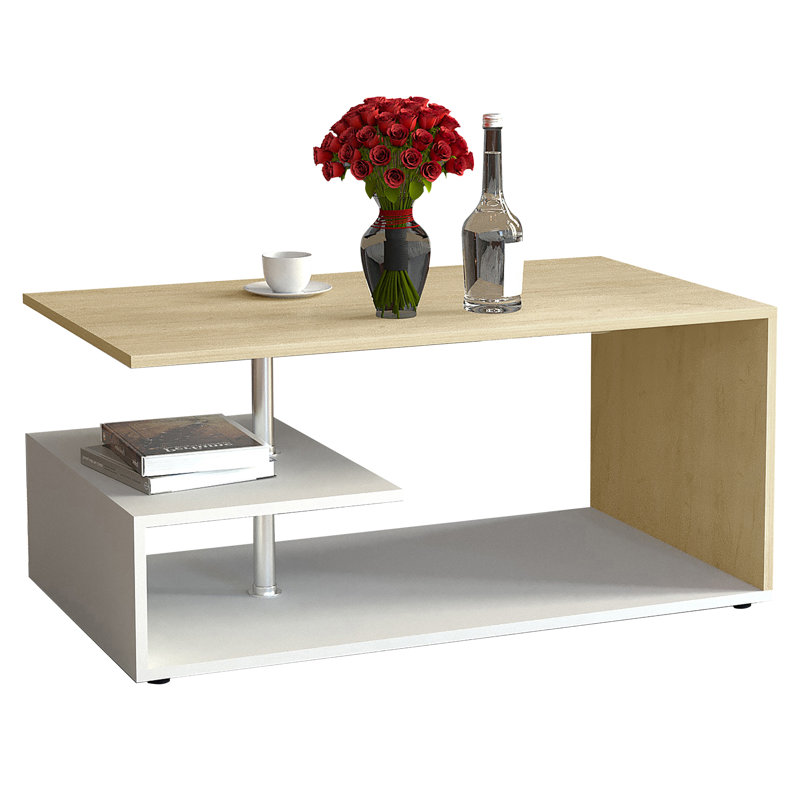 Cirilis Coffee Table with Storage, Oak Wood