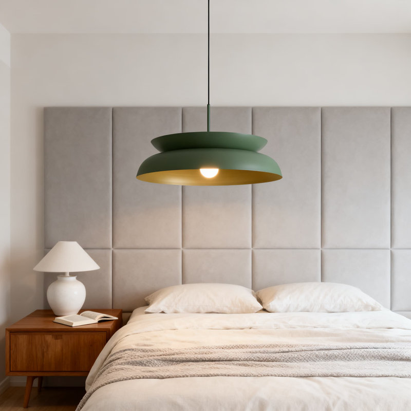 Luminaire suspendu de style Mid-Century avec abat-jour à 2 niveaux pour le salon de la grande salle à manger de style moderne campagnard