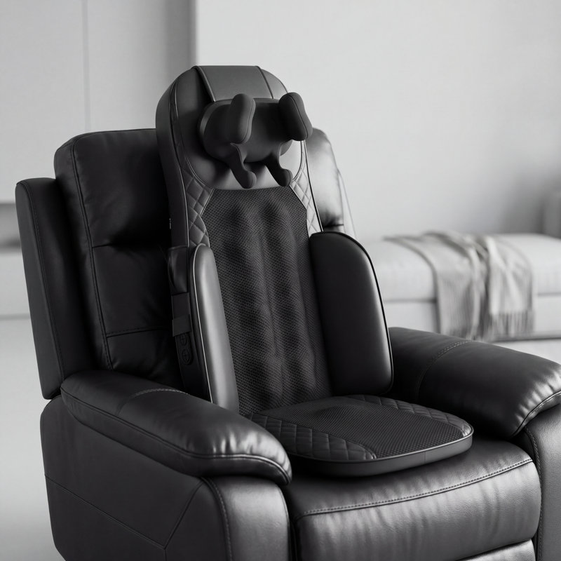 Coussin de fauteuil de massage, coussin de massage pour le cou et le dos Shiatsu 3-en-1 avec chaleur, hauteur et intensité réglables, coussin de massage complet pour fauteuil inclinable et canapé