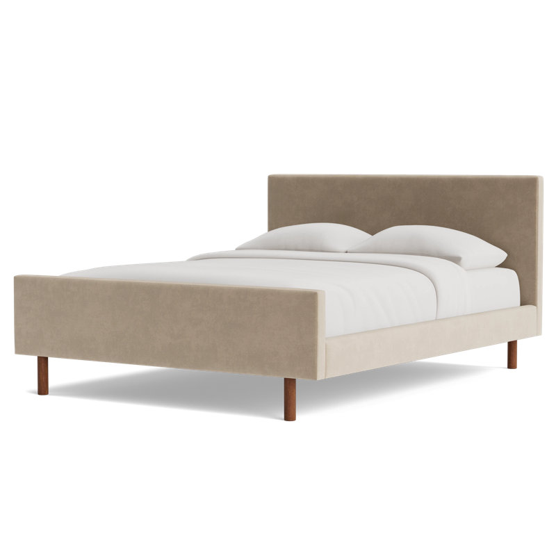 Skinny Fat Bed, Full / Double, Velvet - Beige