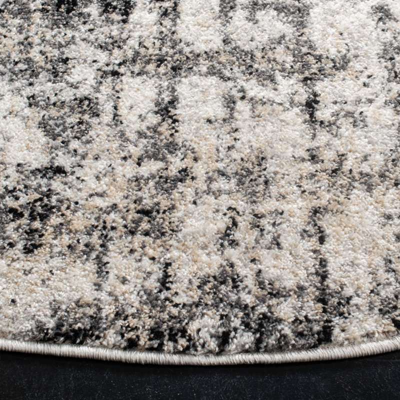 Alaric Geometric Looped / Hooked Area Rug, Round 183 cm