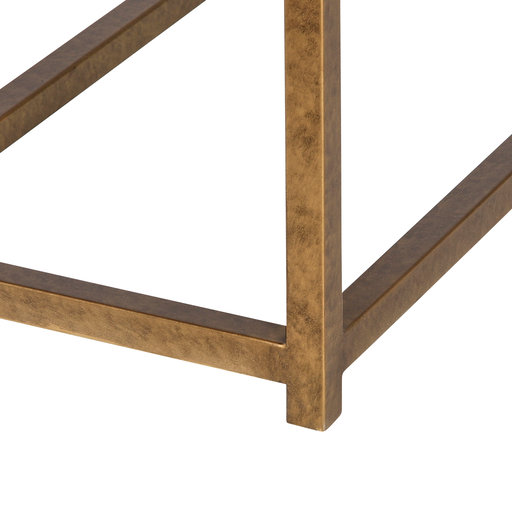 Christian Gold Metal and Glass Rectangular End Table