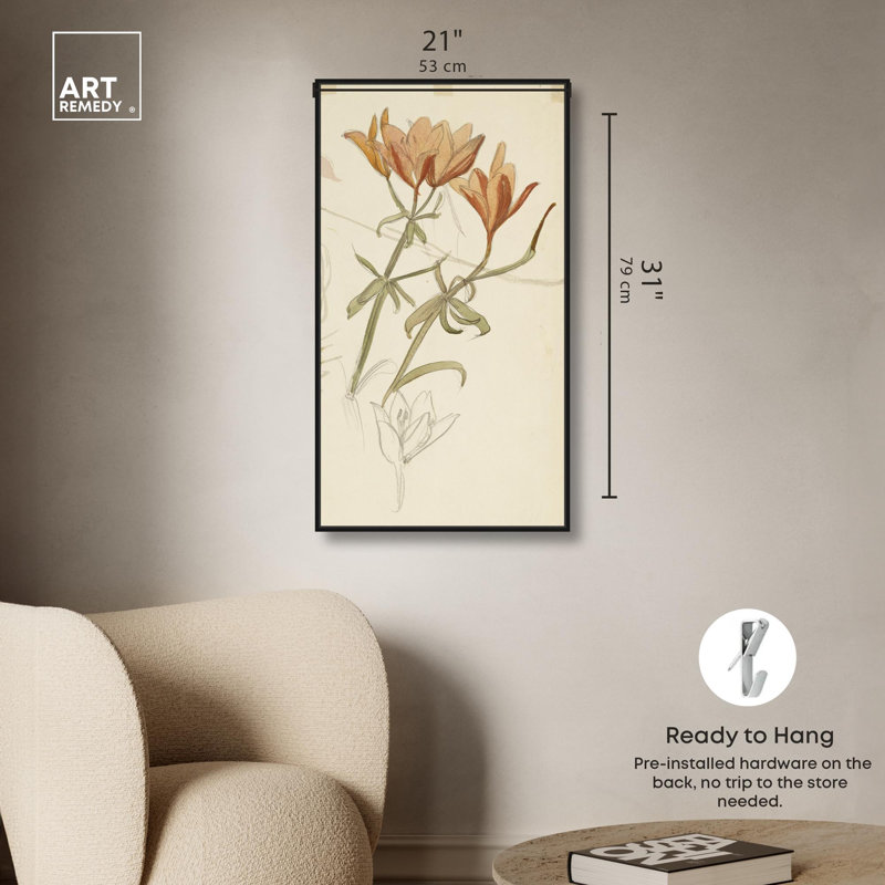 Floral par Albert, Cadre noir, H 46 po x l 31 po