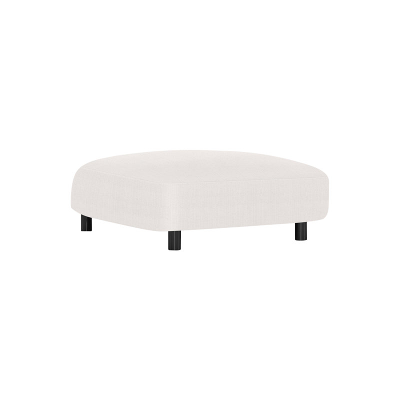 Avanni Outdoor Ottoman with Cushion, White Sunbrella 6063-000, Silver