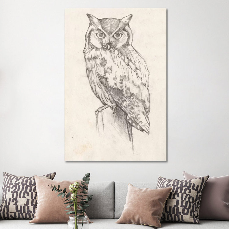 Owl Portrait II by Jennifer Goldberger - Wrapped Canvas Print, 152.5 cm H x 101.5 cm W