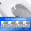 Toilette Smart Bidet avec système de chasse automatique, siège chauffant pour une utilisation confortable, lavage à l'eau tiède et réglages de séchage secs, plusieurs modes tels que le lavage à bulles féminin, affichage numérique dynamique nuit douce,