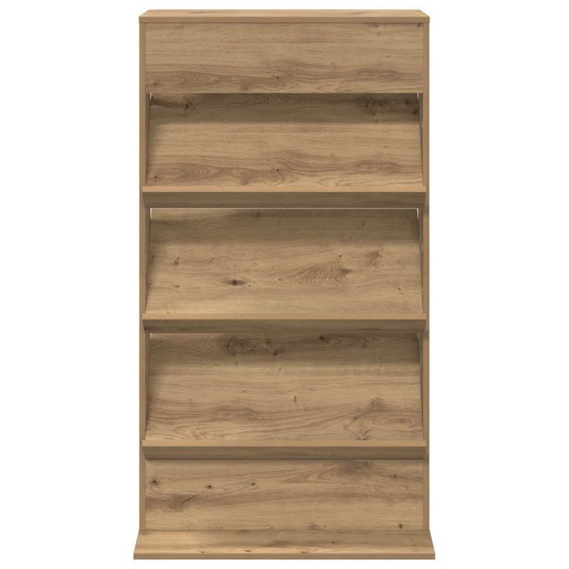 Wood Free Standing Magazine Rack, Artisan Oak
