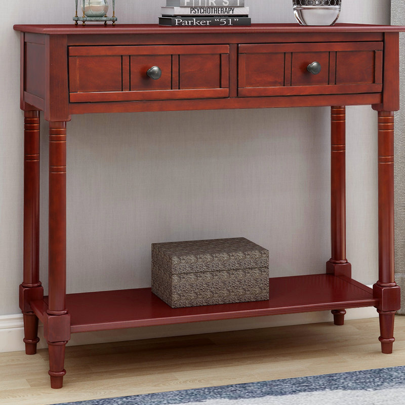 Gattilier 35.43'' Console Table, 29.9" H x 35.43" W x 13.8" D, Walnut