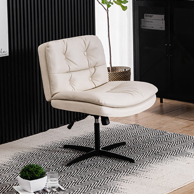 Chaise de bureau avec revêtement en cuir, pivotant, hauteur réglable