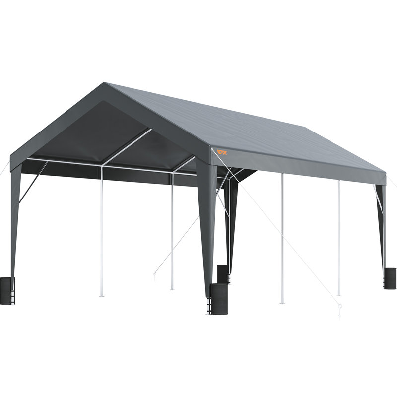 Dark Gray 10' x 20' Portable Heavy Duty Carport Canopy